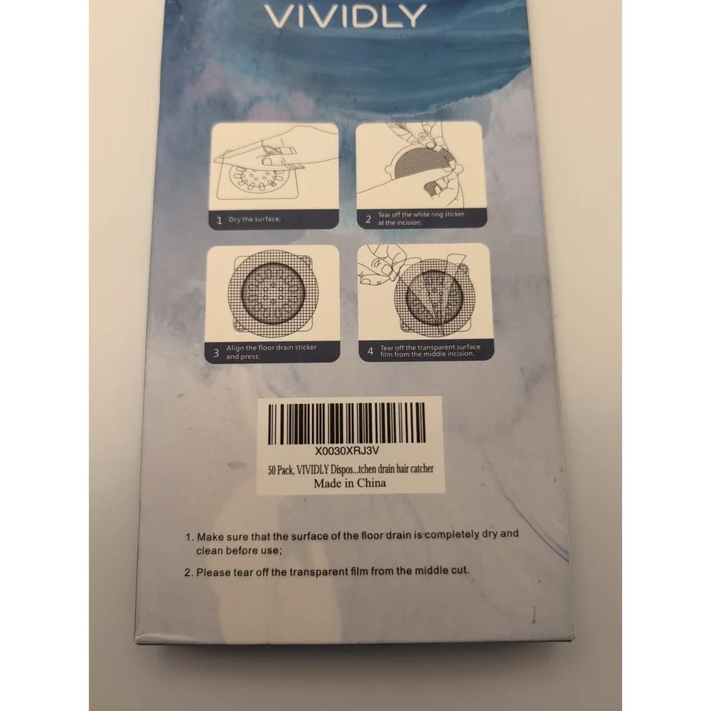 Disposable Hair Catcher for Bathtub & Shower Drain Prevents Clogging 50 Pack NEW